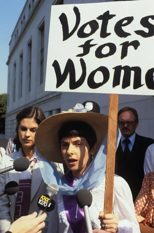 1978 - Playboy openly supports the equal rights amendment in partnership with Gloria Allred, the LA coordinator for the National Organization for Women. (Image: Equal Rights Amendment Benefit by Larry Logan.)
